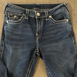 True Religion Blue Skinny Jeans with Subtle Fading